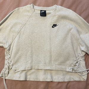 Nike White Sweatshirt with string sides